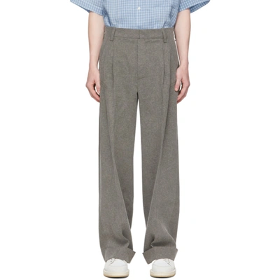 Shop Jacquemus Grey 'le Pantalon Novi' Trousers In Dark Grey