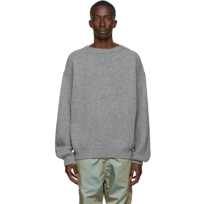 Fear Of God Overlapped Crewneck Wool Sweater In Grey | ModeSens