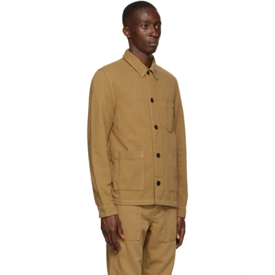 Shop Ps By Paul Smith Khaki Linen Chore Jacket