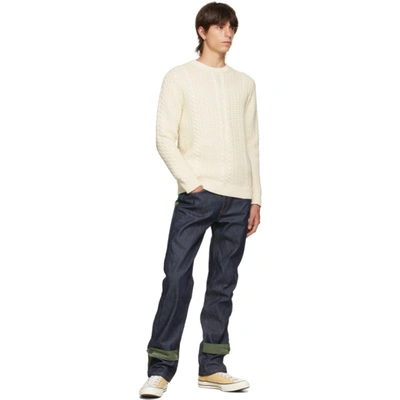 Shop Apc Blue & Khaki Sacai Edition Haru Jeans