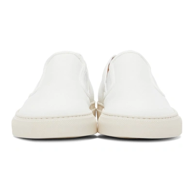 Shop Common Projects White Canvas Slip-on Sneakers In 0506 White