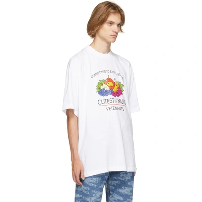Shop Vetements White 'cutest Of The Fruits' T-shirt