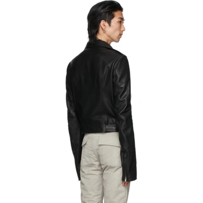 Shop Rick Owens Black Leather Lukes Stooges Jacket