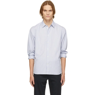 Shop Norse Projects Blue Classic Stripe Hans Shirt In 7178 Blustr