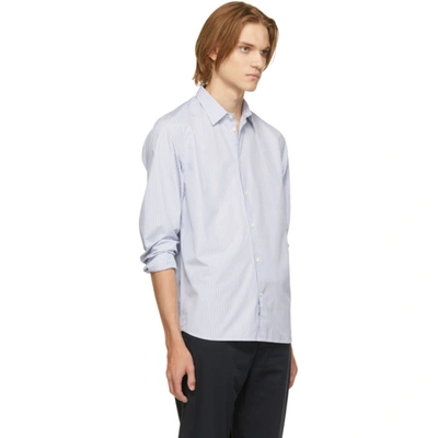 Shop Norse Projects Blue Classic Stripe Hans Shirt In 7178 Blustr