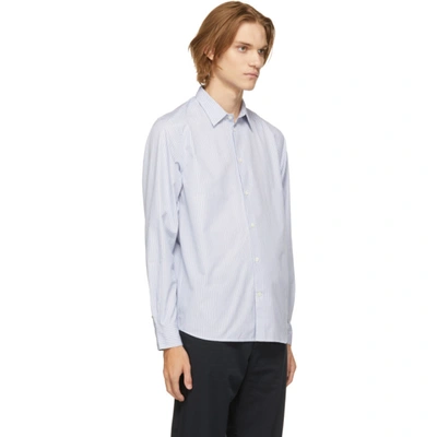 Shop Norse Projects Blue Classic Stripe Hans Shirt In 7178 Blustr