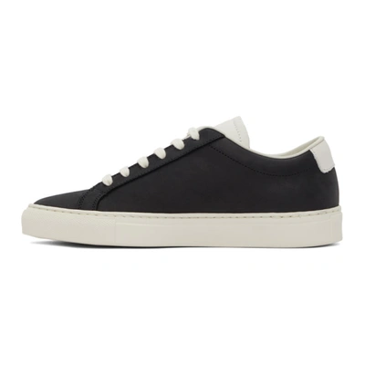 Shop Common Projects Black Nubuck Achilles Low Sneakers In 4928 Navy