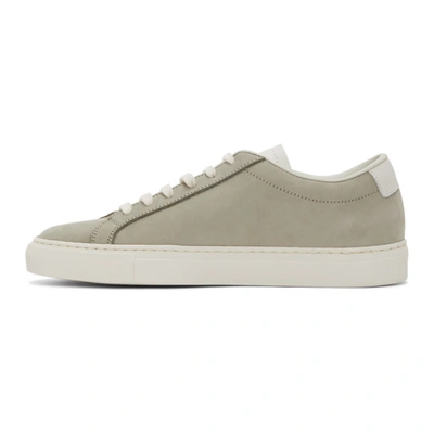 Shop Common Projects Khaki Nubuck Achilles Low Sneakers In 1010 Olive