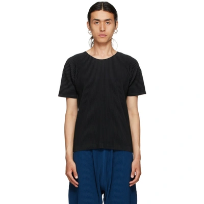 Shop Issey Miyake Black Basics T-shirt In 15-black