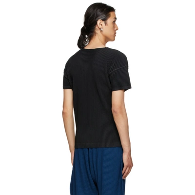 Shop Issey Miyake Black Basics T-shirt In 15-black