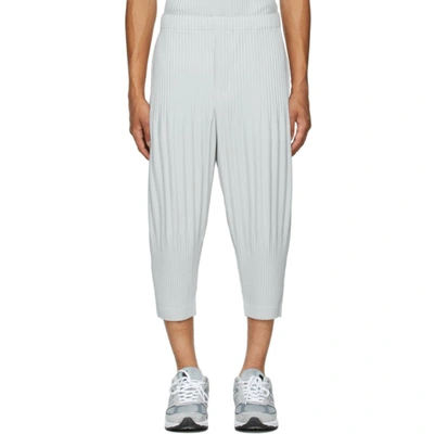 Shop Issey Miyake Grey Basics Trousers In 11-light Gr