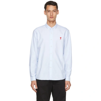 Shop Ami Alexandre Mattiussi Blue Ami De Cœur Shirt In Oxford Blue/454