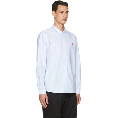 Shop Ami Alexandre Mattiussi Blue Ami De Cœur Shirt In Oxford Blue/454