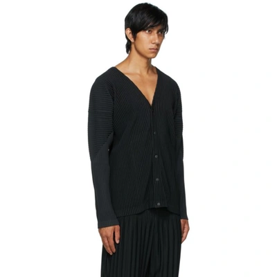 Shop Issey Miyake Black Basics Cardigan In 15-black