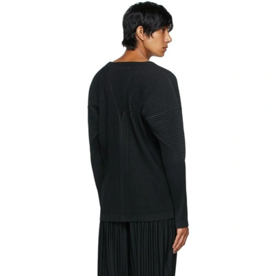 Shop Issey Miyake Black Basics Cardigan In 15-black