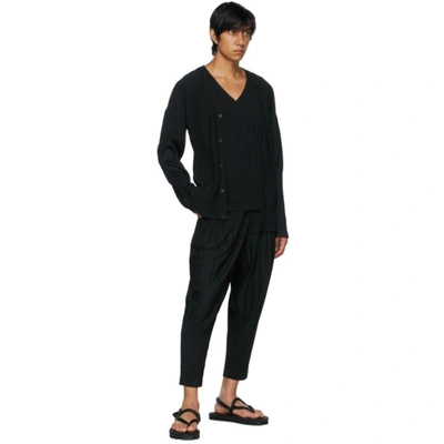 Shop Issey Miyake Black Basics Cardigan In 15-black