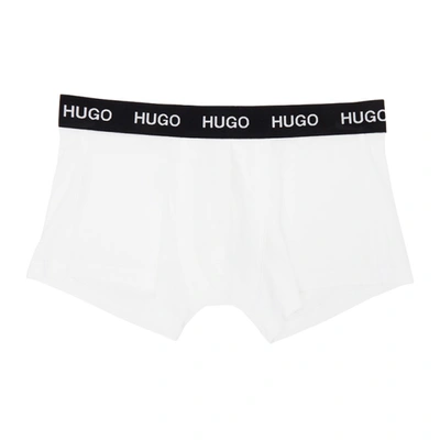 Shop Hugo Three-pack White Logo Boxer Briefs