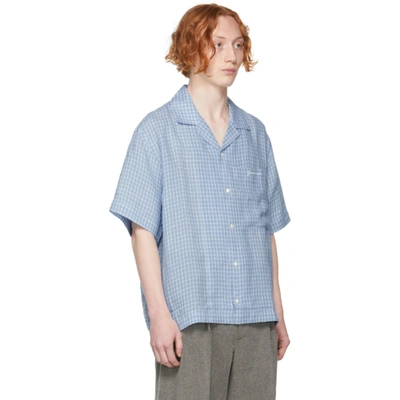 Shop Jacquemus Blue 'la Chemise Jean' Short Sleeve Shirt In Blue Checks
