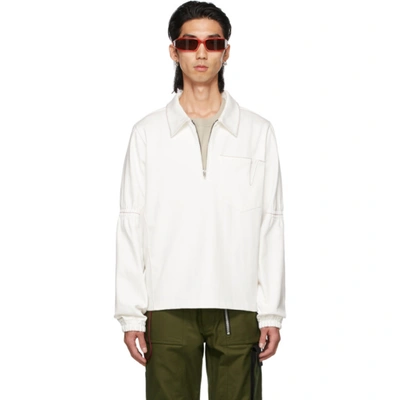 Shop Adyar Ssense Exclusive White Denim Zip-up Pullover