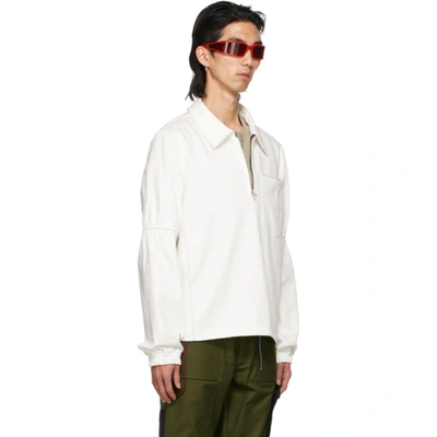 Shop Adyar Ssense Exclusive White Denim Zip-up Pullover