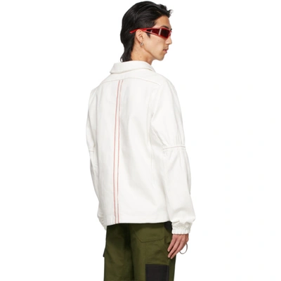 Shop Adyar Ssense Exclusive White Denim Zip-up Pullover