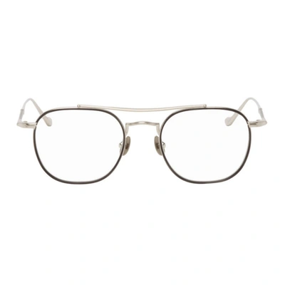 Shop Matsuda Black & Silver M3077 Optical Glasses