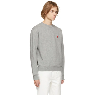 Shop Ami Alexandre Mattiussi Grey Ami De Cœur Sweatshirt In Heather Grey