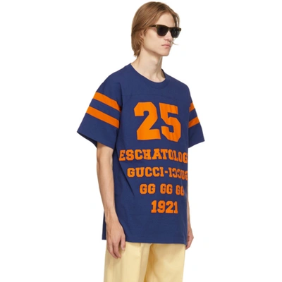 Shop Gucci Blue '25  Eschatology & Blind For Love 1921' T-shirt In 4323 Vintage Ink/ora