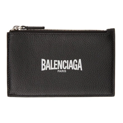 Shop Balenciaga Black Large Long Cash Coin & Card Holder In Black/white