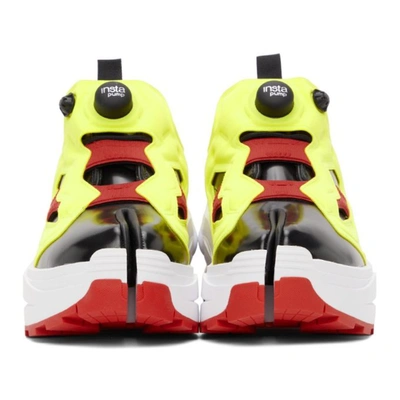 Shop Maison Margiela Yellow & Black Reebok Edition Tabi Instapump Chunky Sneakers In Black/yellow Matte