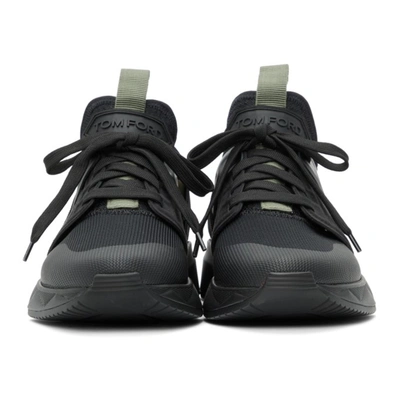 Shop Tom Ford Black & Khaki Jago Sneakers In C9401 Black + Milita
