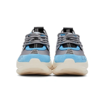 Shop Versace Multicolor Chain Reaction Sneakers In Blue/grey/black
