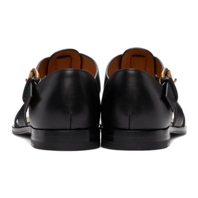 Shop Gucci Black Horsebit Sandals In 1000 Black