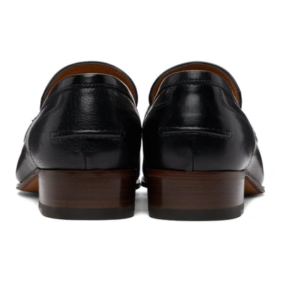 Shop Gucci Black Web Horsebit Loafers In 1060 Nero/vrv