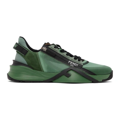 Shop Fendi Green ' Flow' Low-top Sneakers