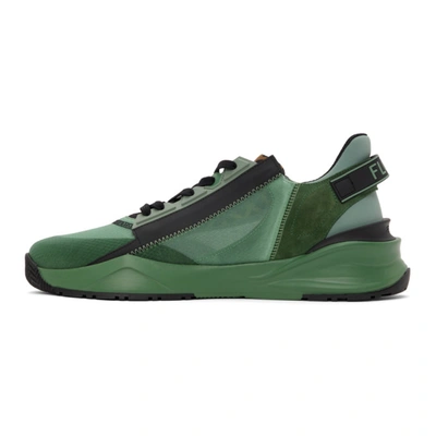 Shop Fendi Green ' Flow' Low-top Sneakers