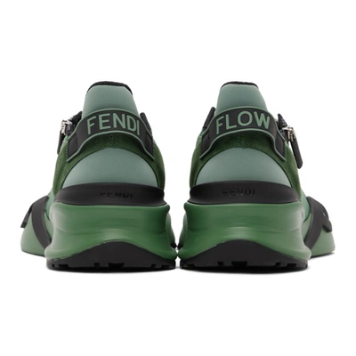 Shop Fendi Green ' Flow' Low-top Sneakers