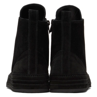 Shop Ann Demeulemeester Black Suede High-top Sneakers