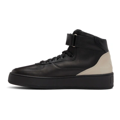 Shop A-cold-wall* Black Leather Rhombus Hi-top Sneakers