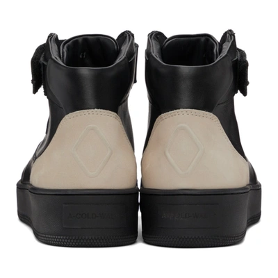 Shop A-cold-wall* Black Leather Rhombus Hi-top Sneakers