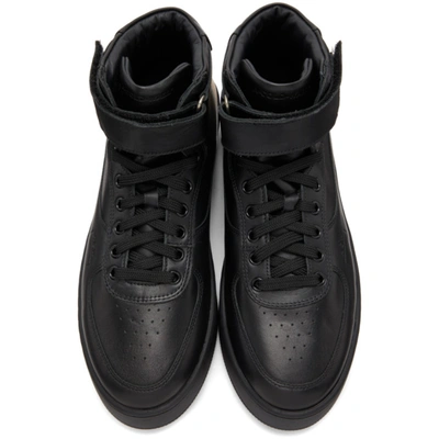 Shop A-cold-wall* Black Leather Rhombus Hi-top Sneakers