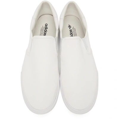 Shop Adidas Originals White Court Rallye Slip Sneakers