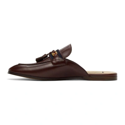 Shop Gucci Burgundy Web Interlocking G Slip-on Loafers In Ruby Bordeaux