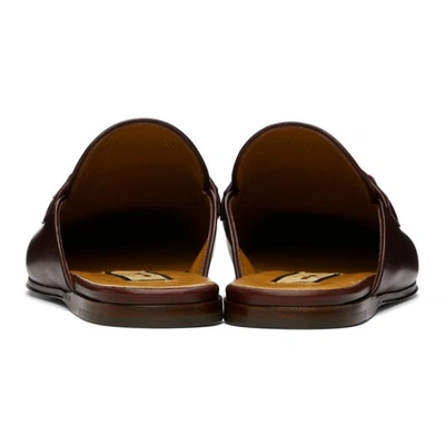 Shop Gucci Burgundy Web Interlocking G Slip-on Loafers In Ruby Bordeaux