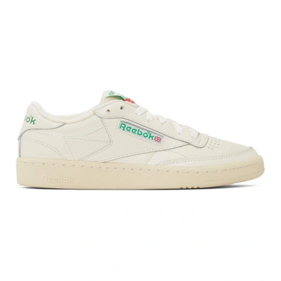 Shop Reebok Off-white Club C 1985 Tv Sneakers In White/glen Green