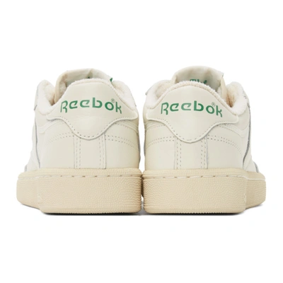 Shop Reebok Off-white Club C 1985 Tv Sneakers In White/glen Green