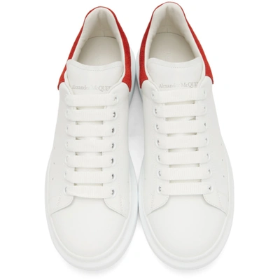 Shop Alexander Mcqueen White & Red Oversized Sneakers In White/geranium
