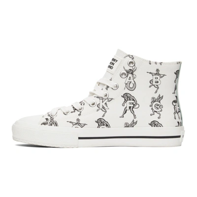 Shop Burberry White Mythical Alphabet Larkhall Sneakers