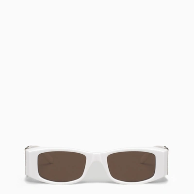 Shop Palm Angels White/brown Logoed Sunglasses