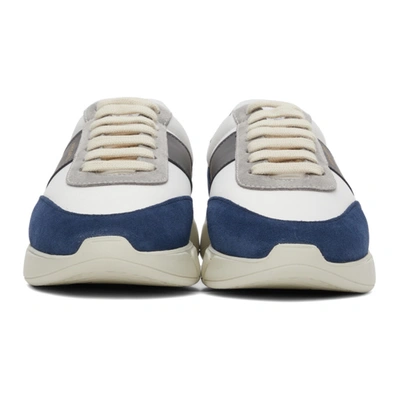 Shop Axel Arigato Blue & White Genesis Vintage Sneakers In White/blue